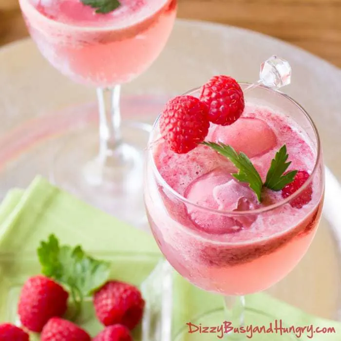 raspberry sorbet wine spritzer 1