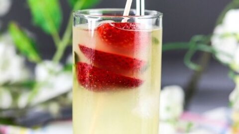 strawberry ginger cocktail recipe vertical