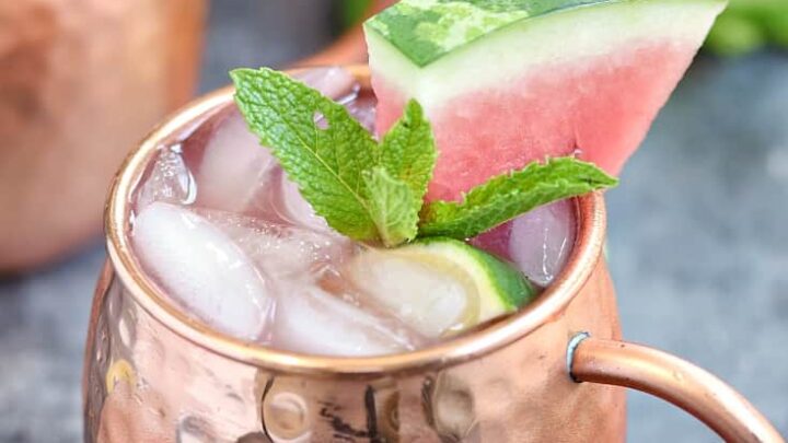 A cool and refreshing Watermelon Moscow Mule is the perfect summer cocktail cookingwithcurls.com