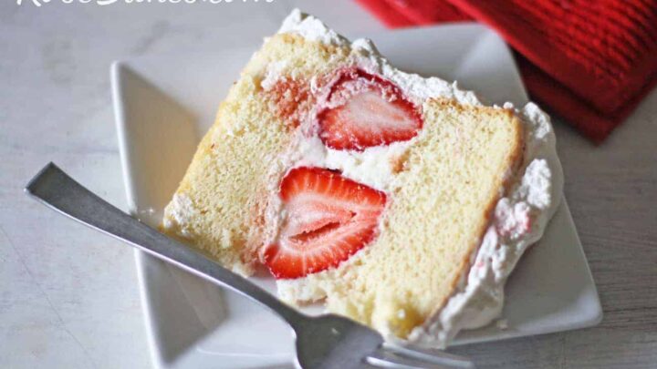 Slice of Strawberry Shortcake Cake