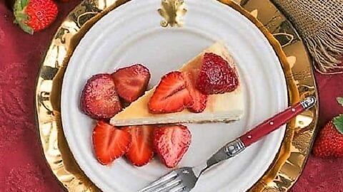 Image for Mascarpone Cheesecake with Balsamic Strawberries