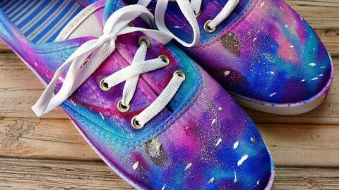 Tie Dyed shoes with sharpies