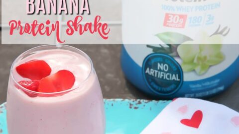 strawberry banana protein shake with protein powder