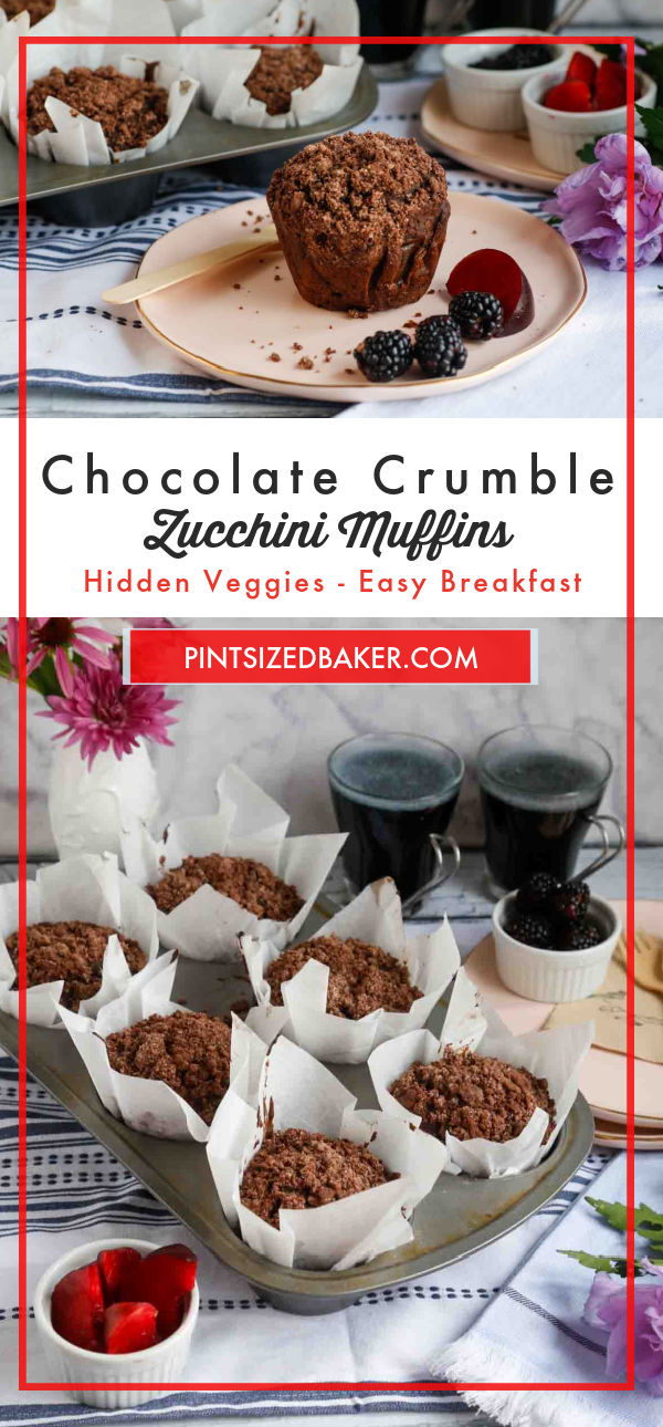 Get prepared to experience a muffin recipe like no other. Chocolate Crumble Zucchini Muffins are so good the whole family will ask for them!
