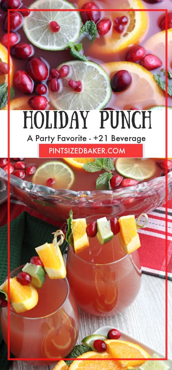  When inviting guests over for the holidays, be sure to make this tasty Holiday Punch for them to drink with the food you’ve prepared. It’s sweet, refreshing, and perfect for adults to enjoy.