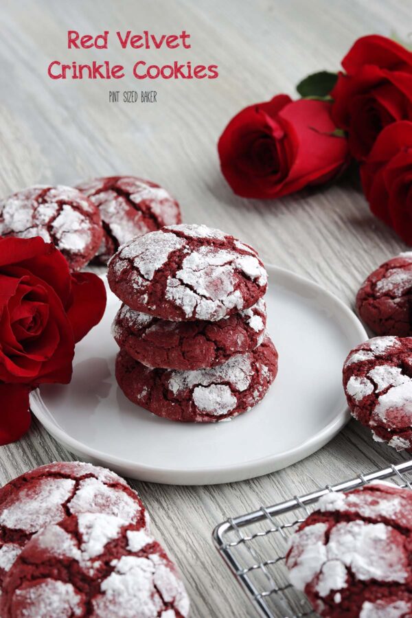 Red Velvet Crinkle Cookies are full of flavor and have just the right crinkle cookie look. These cookies are great for Christmas or Valentine’s day! 
