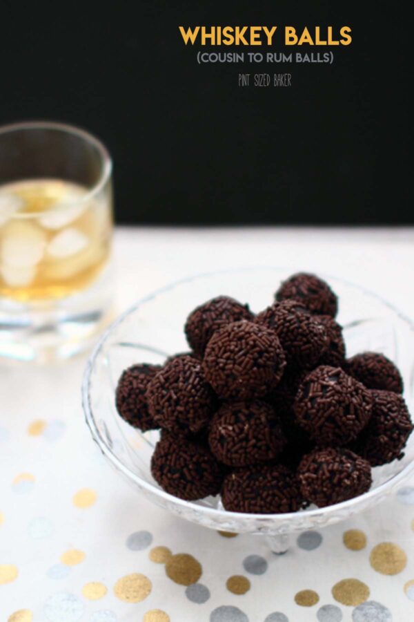 A decadent chocolate confection. Whiskey Balls are like a cousin to rum balls and taste just as good!