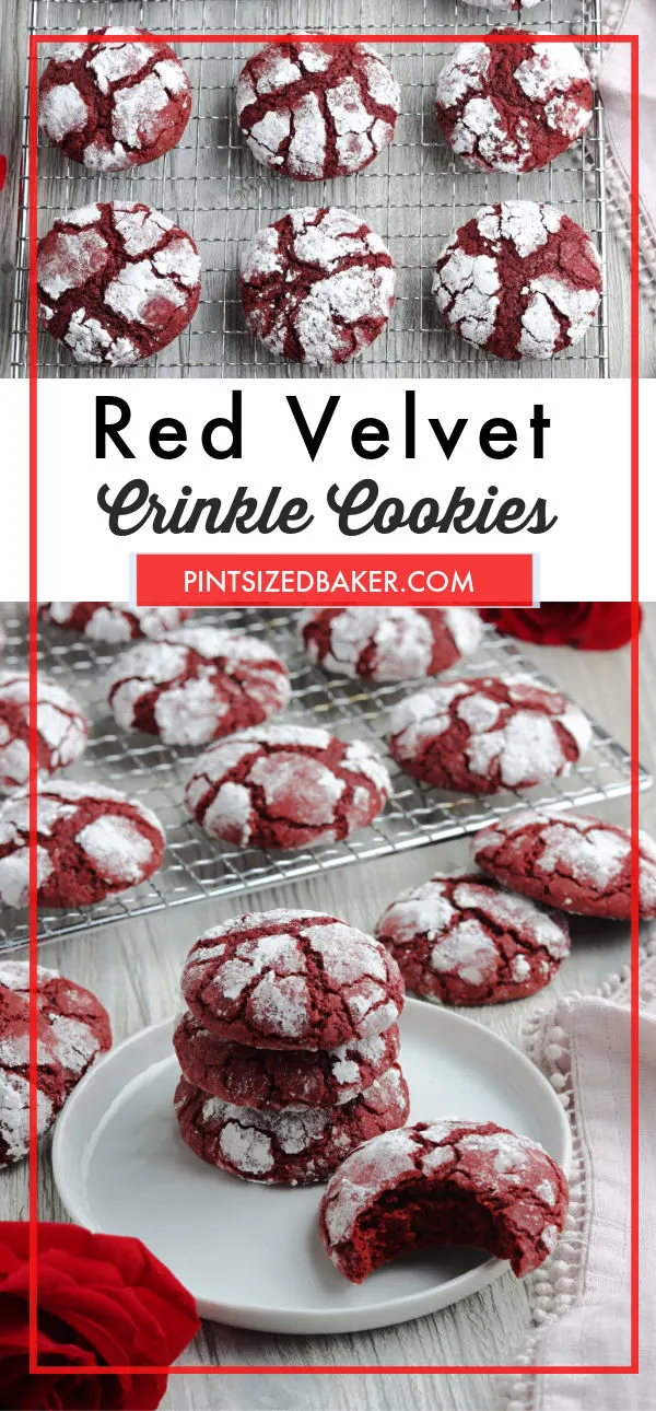 Red Velvet Crinkle Cookies are full of flavor and have just the right crinkle cookie look. These cookies are great for Christmas or Valentine’s day! 