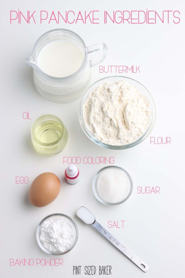 Ingredients needed to whip up some homemade pancakes.