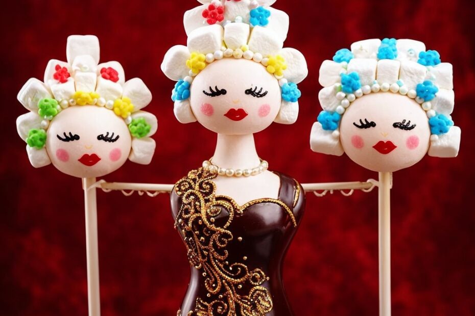 Marie Antoinette cake pops with different decorations